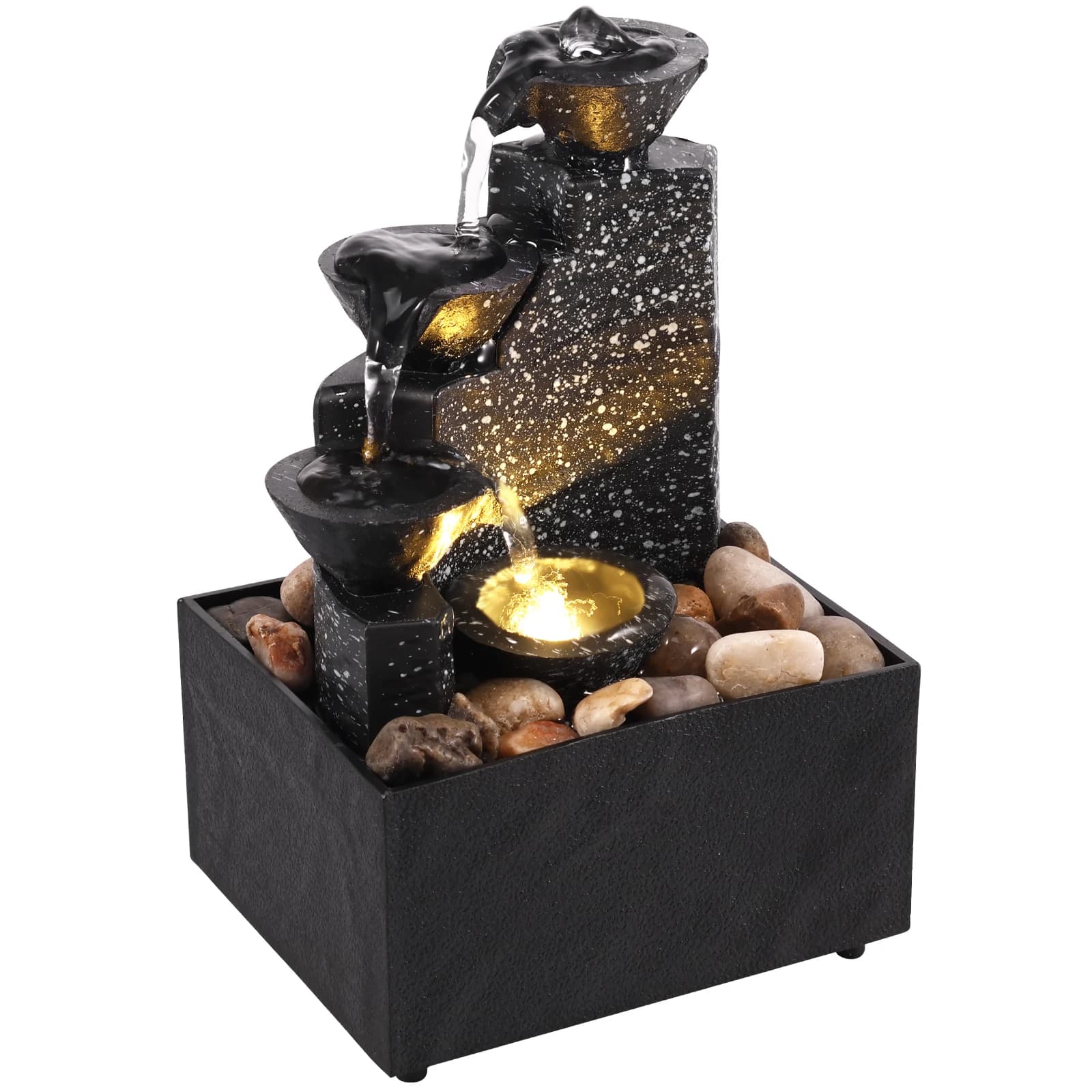 Cascade de table, décoration de maison, Relaxation, méditation, fontaine de bureau avec lumières dou