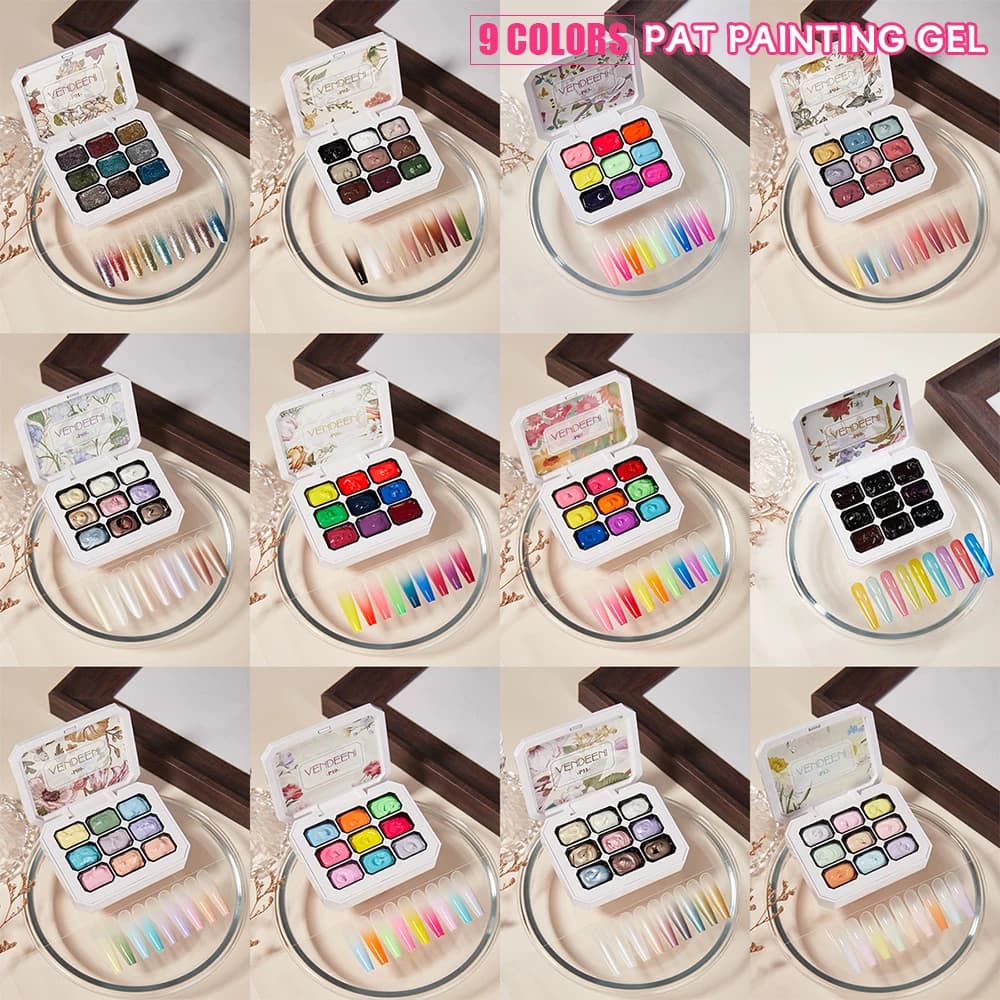 Vendeeni 9 couleurs tapotements peinture Gel vernis à ongles floraison transfert conception UV LED t