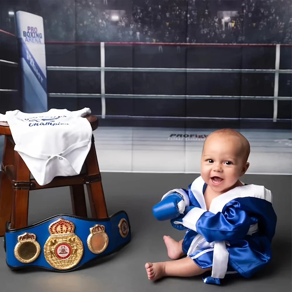 Accessoires de photographie pour nouveau-nés, ensemble de tenue de boxe pour bébé garçon, Robe, gant