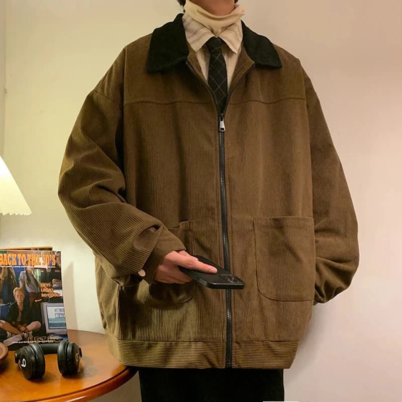 Style américain Vintage 2025 hommes Bomber veste coupe-vent manteaux à glissière automne lâche Cargo