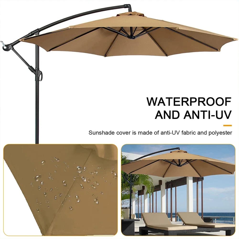 Auvent de remplacement de parapluie à 6 os sans support, couverture de Parasol de 2m, Protection UV 