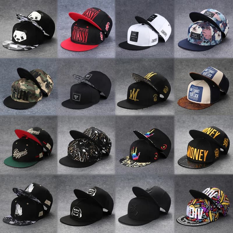 Casquette de baseball à bord plat pour hommes et femmes, broderie de lettres assorties, chapeaux hip