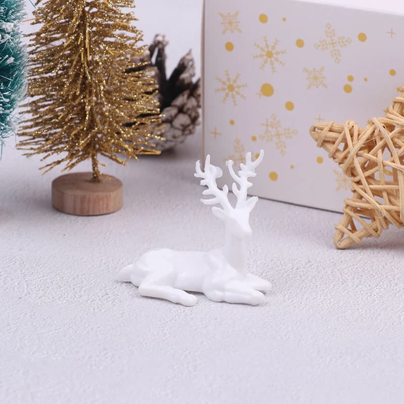 Ornements miniatures de maison de courses, statue de cerf, wapiti de Noël, accessoires de décoration