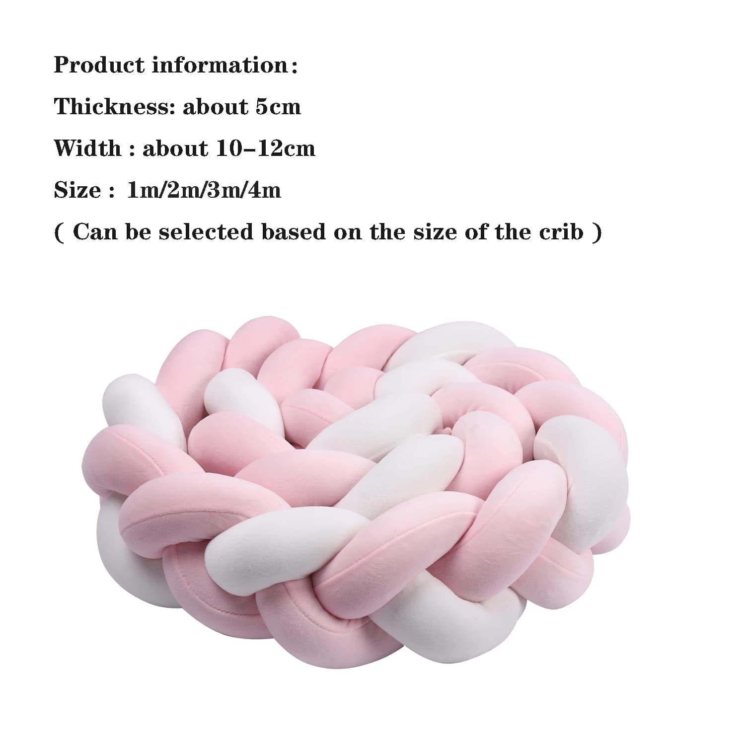 Pare-chocs pour lit de bébé 1-4M, tissage tressé noué à la main, protection de berceau en peluche, o