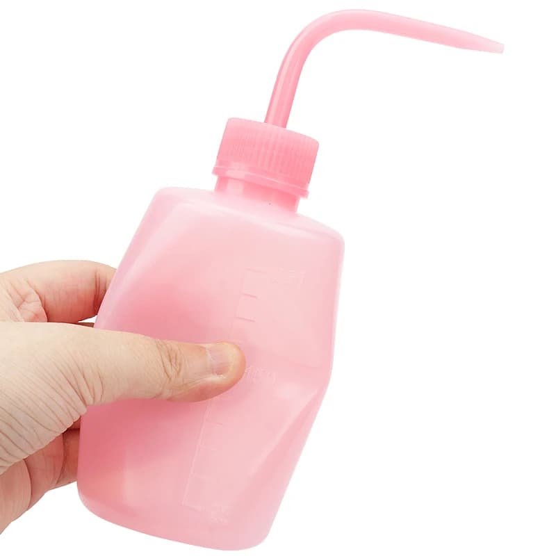 Bouteille de lavage de cils propre avec bec incurvé, bouteille de démaqucorporelle, lavage par souff