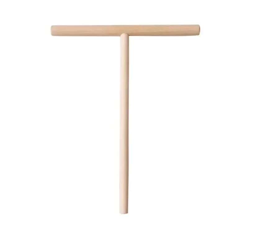 Crêpière pratique en forme de T, bâton d'épandage de pâte à crêpes en bois, bricolage de crêpes chin