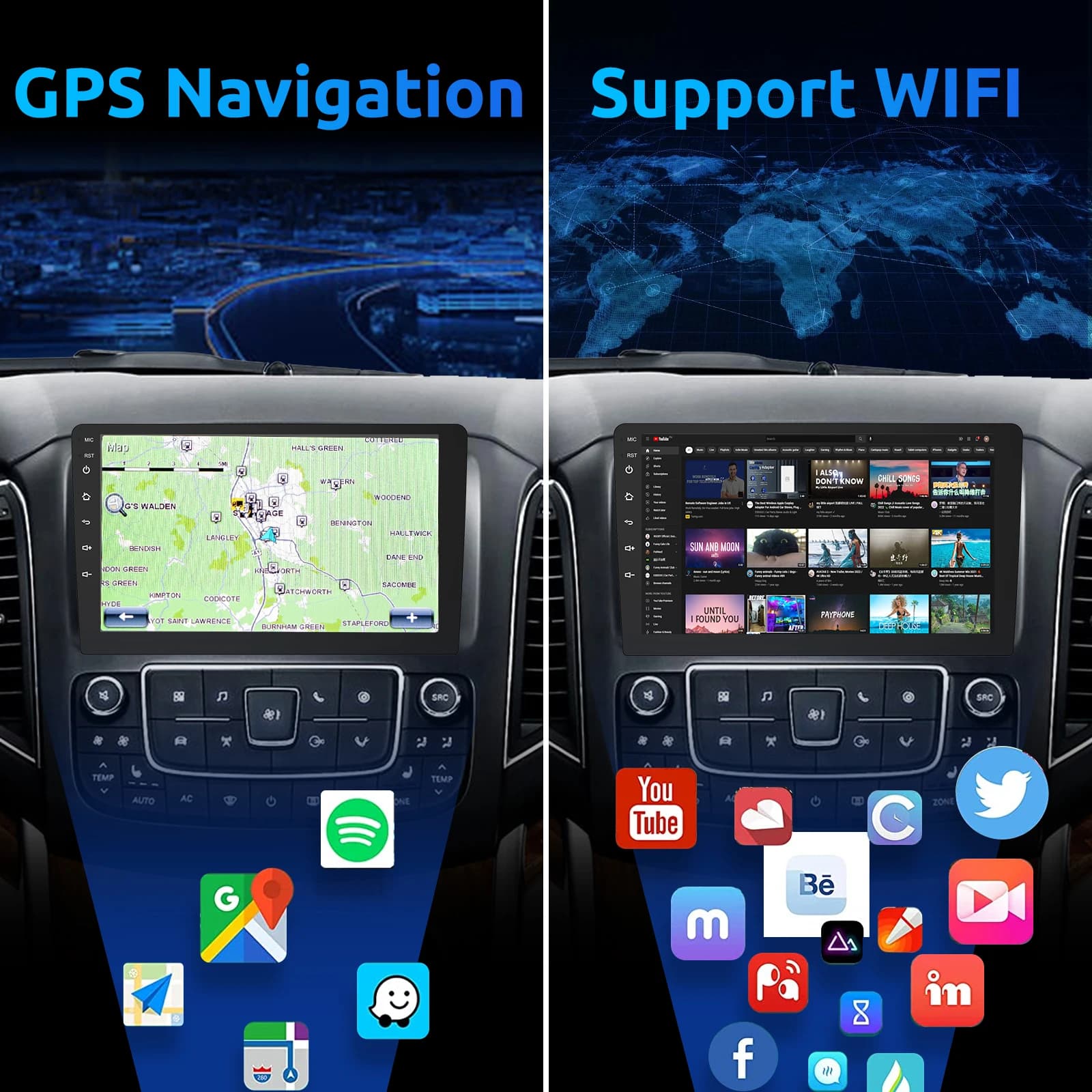 ESSGOO Autoradio sans fil Carplay Android Auto 7 9 10 "2 Din lecteur multimédia universel Autoradio 