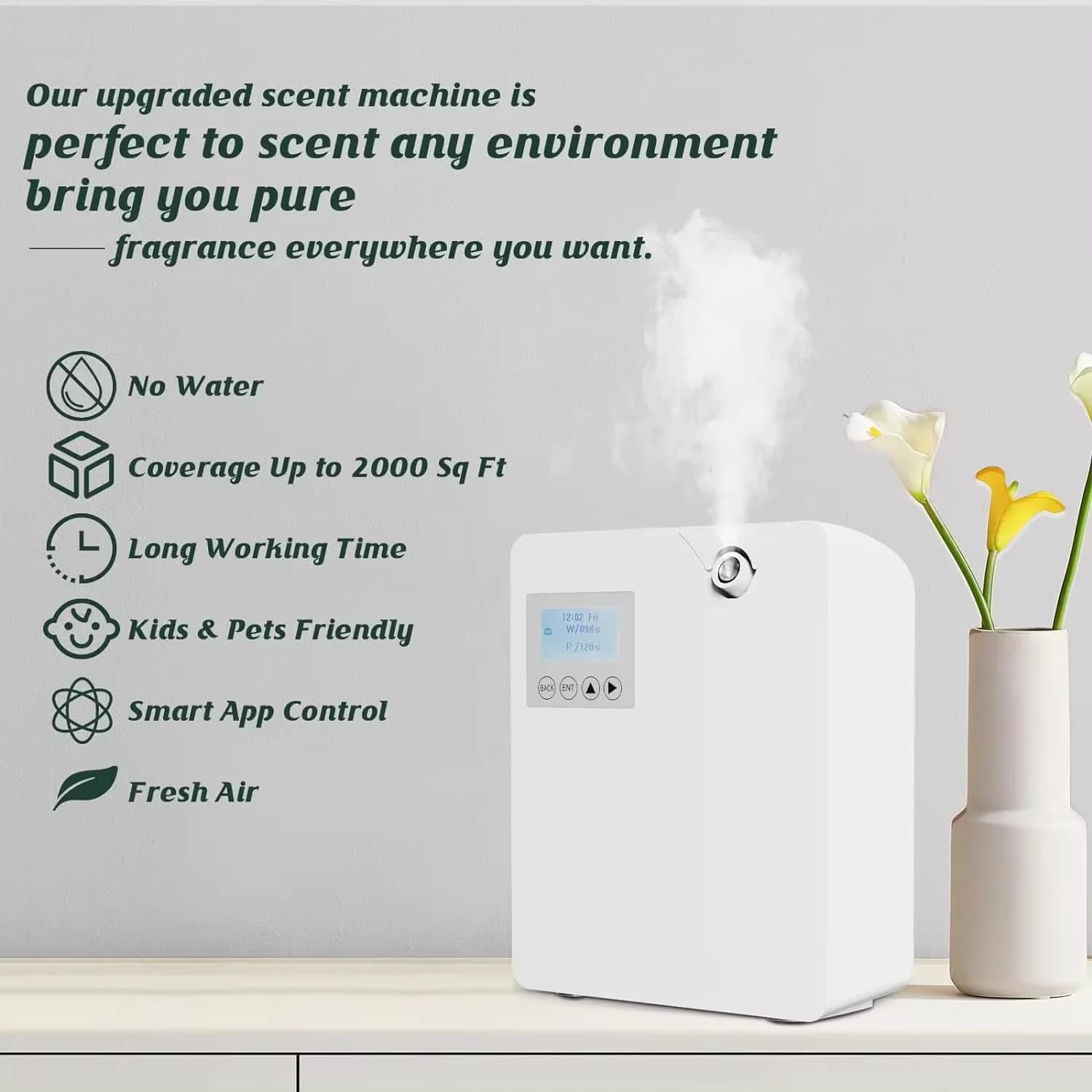 Diffuseur d'arôme intelligent Bluetooth, désodorisant pour hôtels, diffuseur d'arôme, couverture d'o