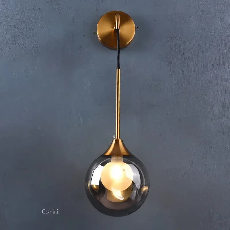 Lampe de mur LED moderne boule de verre applique dorée luminaires intérieur nordique salon cuisine c