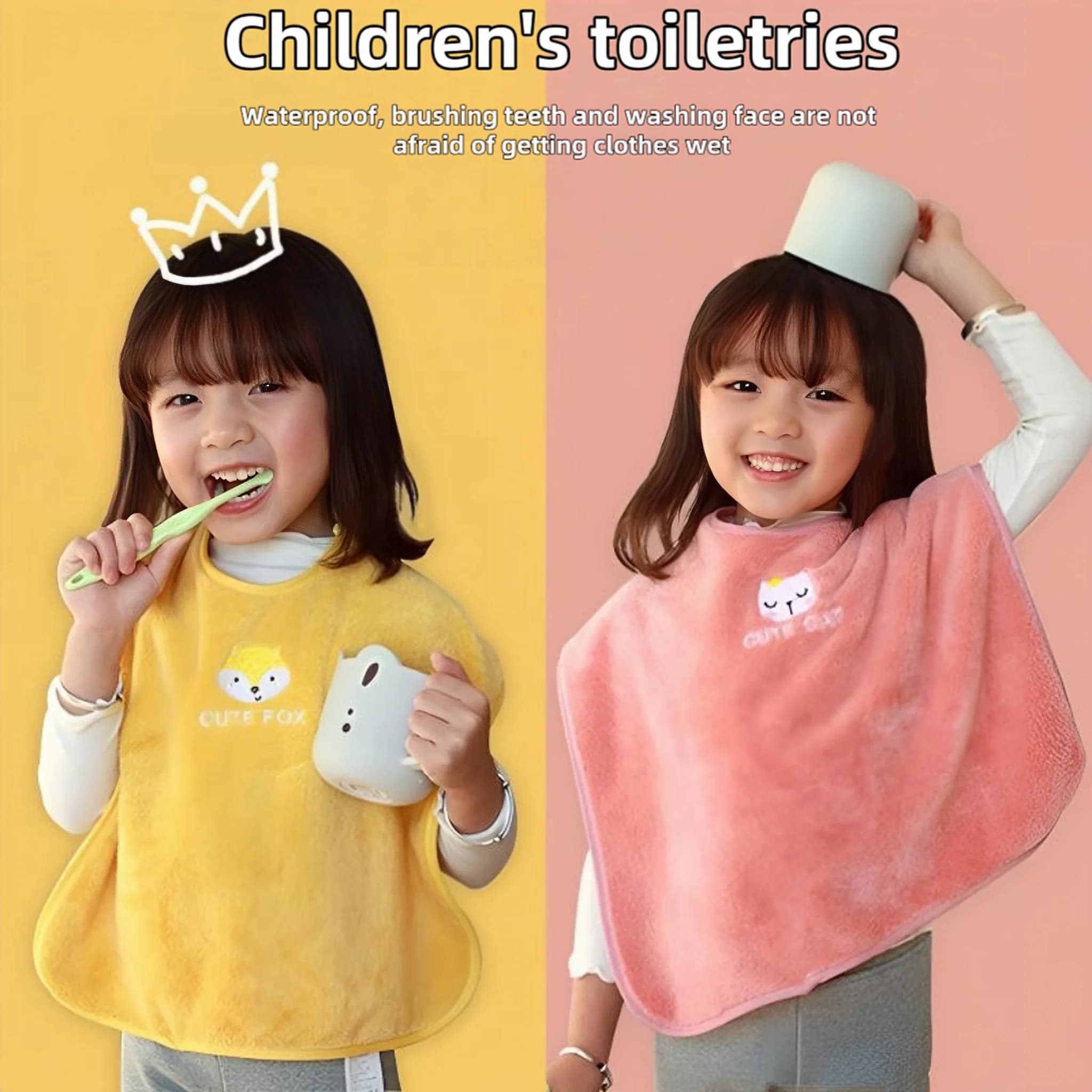 Bavoir de toilettage pour enfants, 0 agent fluorescent, serviette douce et respectueuse de la peau, 