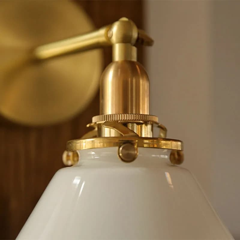 Applique Murale en Bronze Jaune, Style Nordique Rétro, Simple, pour Salle de Bain, Miroir en Verre, 