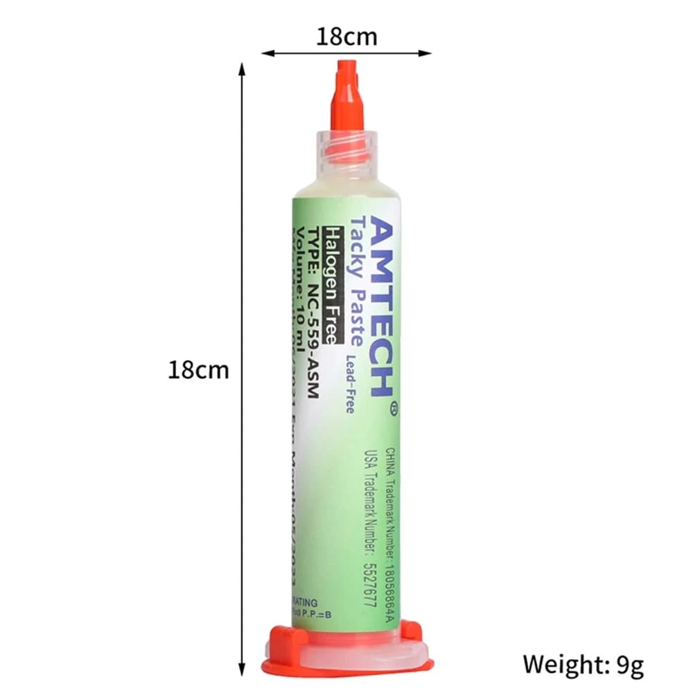Seringue de pâte à souder AMTECH NC-559-ASM 10cc, Flux liquide pour téléphone portable BGA PCB, poch