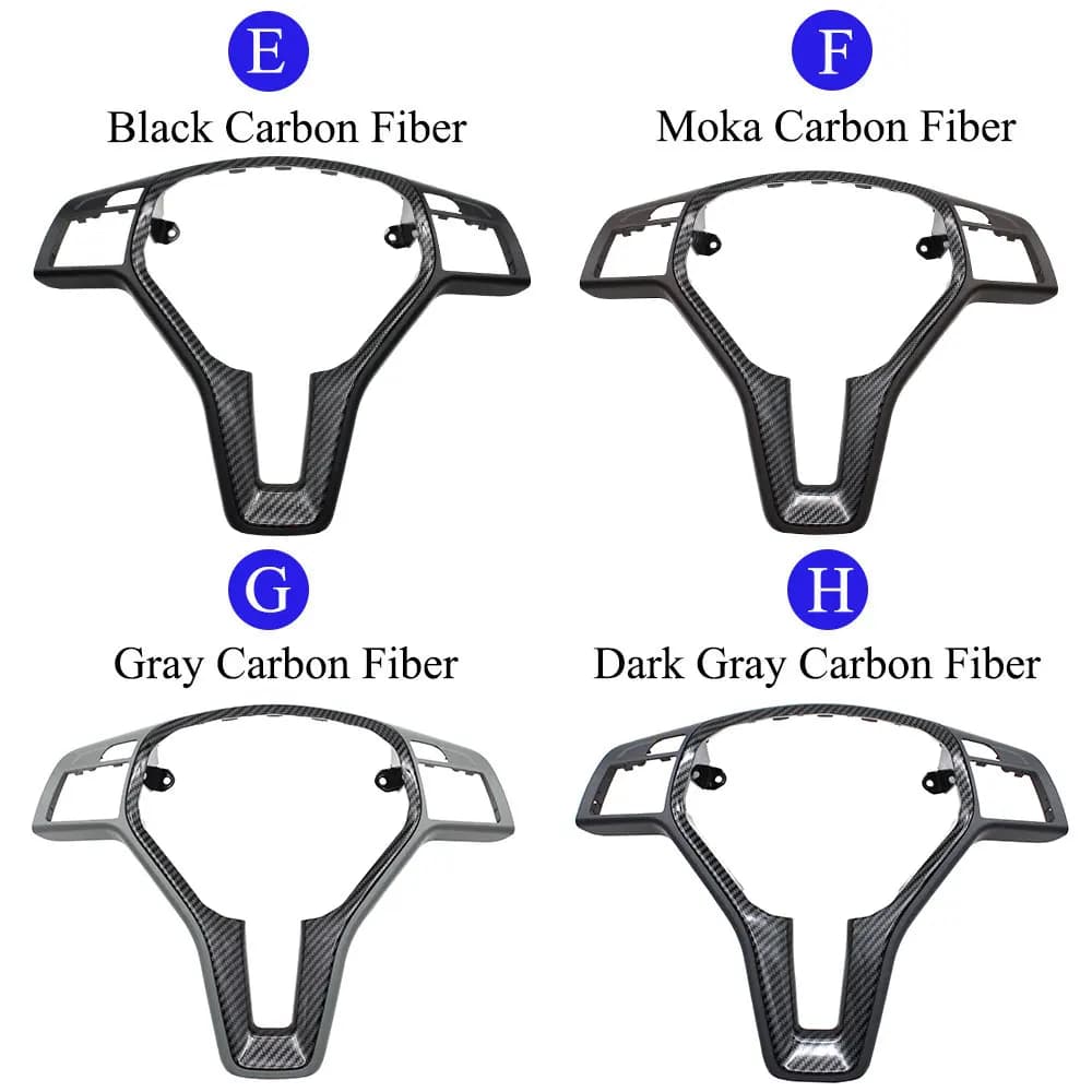Cadre extérieur de volant en Fiber de carbone argenté, garniture de couverture pour BENZ C E GLK CLS