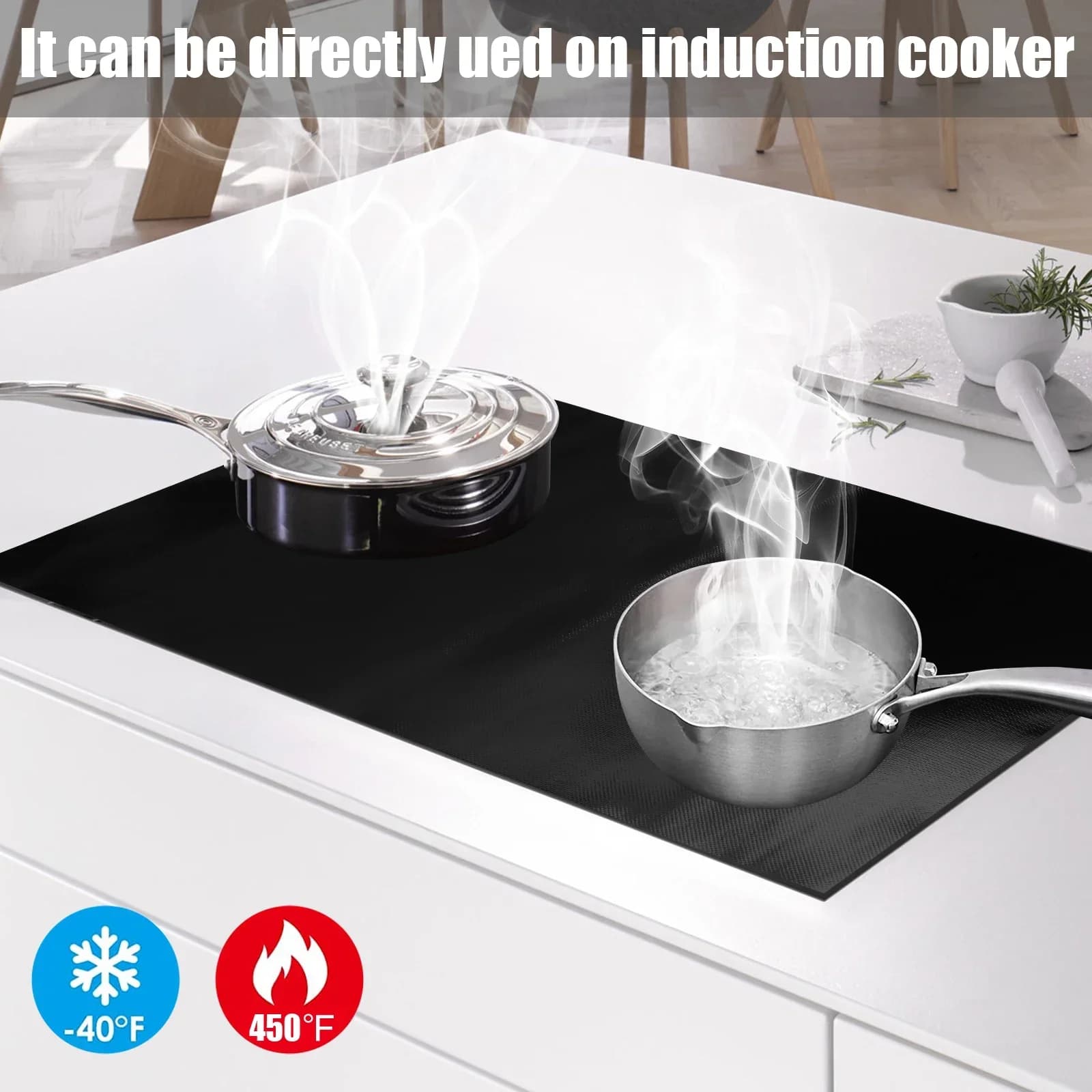Grand tapis de protection de plaque de cuisson à Induction en Silicone, couverture anti-rayures, épa