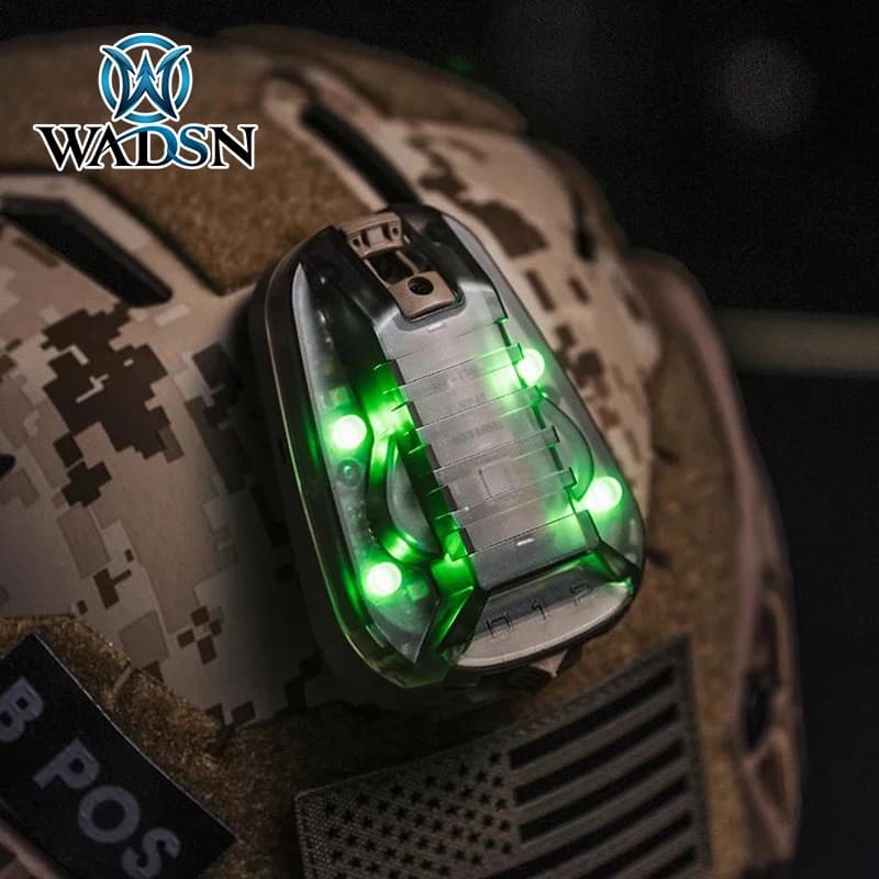 Lampe de casque de sport WADSN HEL STAR 6 GEN3 pour airsoft, bleu, vert, rouge, IR, stroboscopique, 