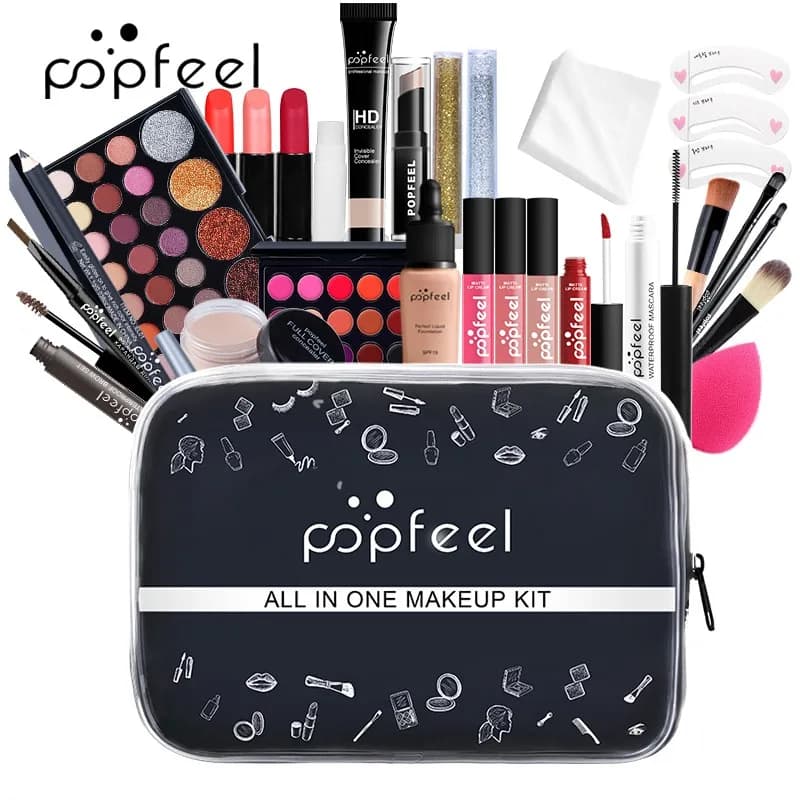 POPFEEL-Kit de Maquillage Tout-en-Un pour Femme, Ensemble Complet, avec Fard à Paupières, Eyelblogue