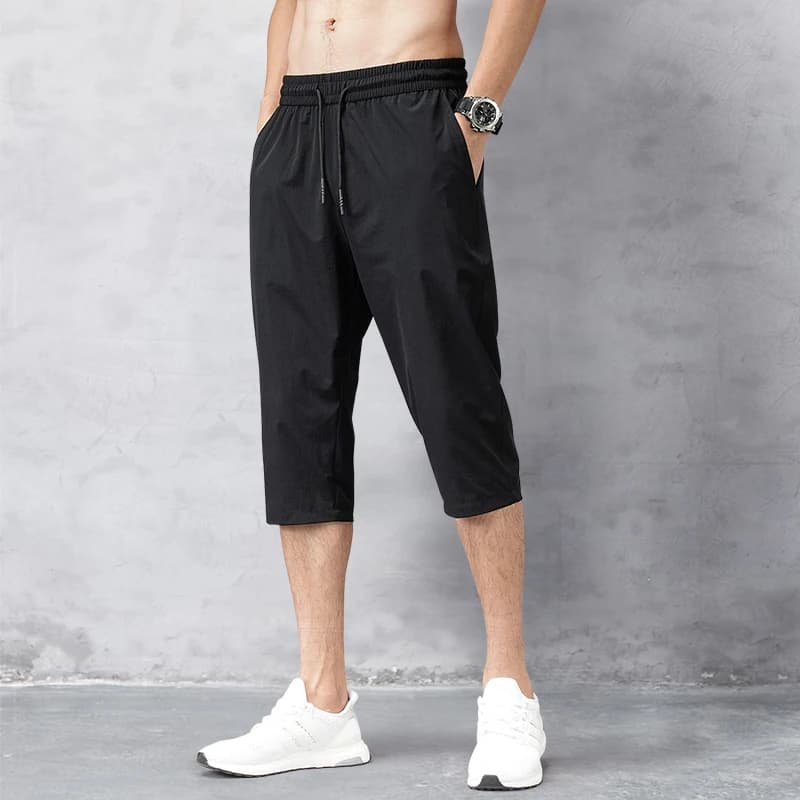 Pantalon court d'été pour hommes, pantalon extensible respirant au toucher glacé, short polyvalent d