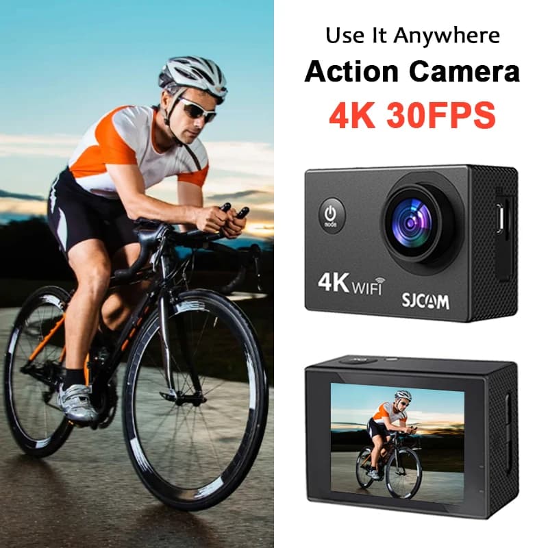 SJCAM SJ4000 caméra d'action aérienne avec vidéo 4K 30M étanche 2.4G WiFi caméra de sport caméra d'a