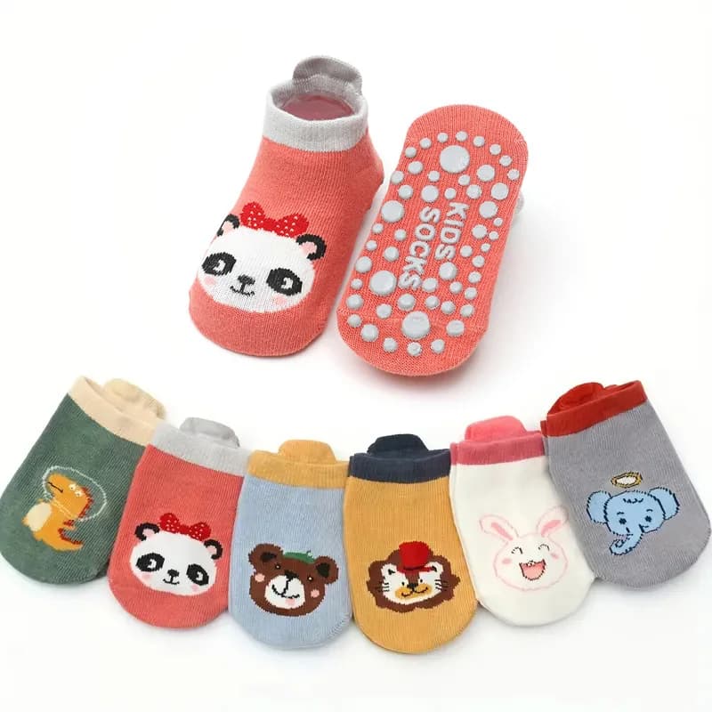 6 paires de chaussettes en coton pour enfants, motif Animal de dessin animé mignon, confortables, re