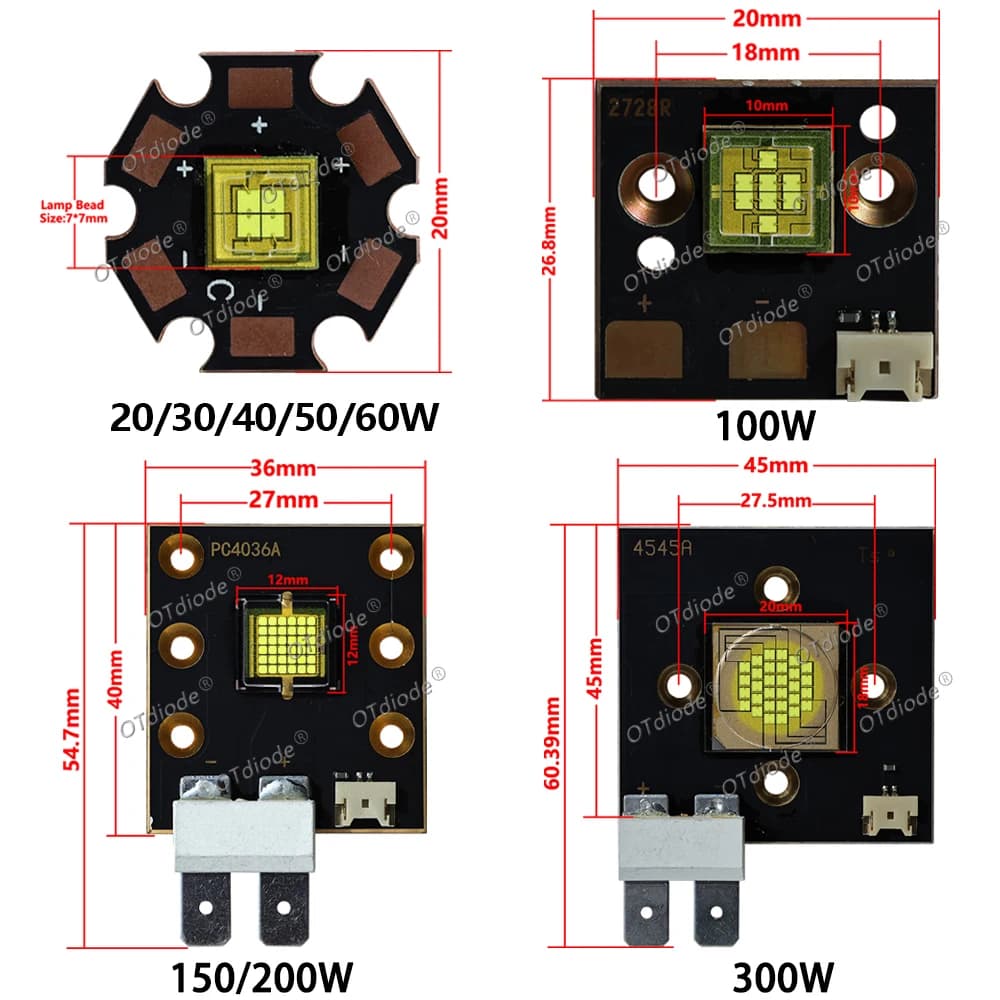 Module LED de lumière de scène haute puissance 12V 18V 24V 36V 20W 30W 40W 50W 60W 80W 100W 150W 200
