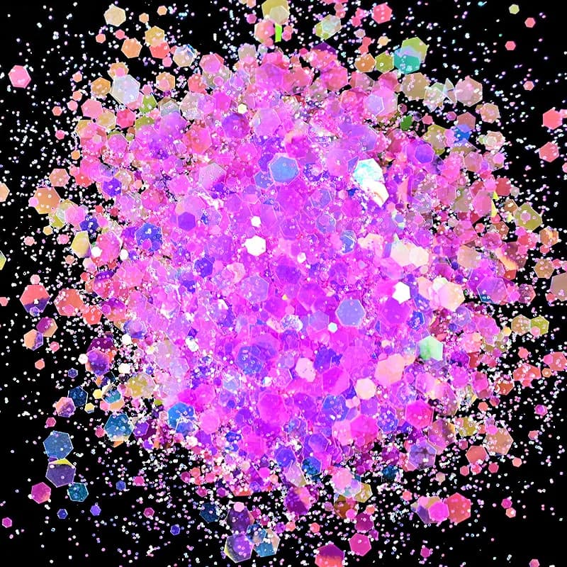 50 g/sac holographique mixte hexagone forme gros ongles paillettes paillettes scintillantes flocons 