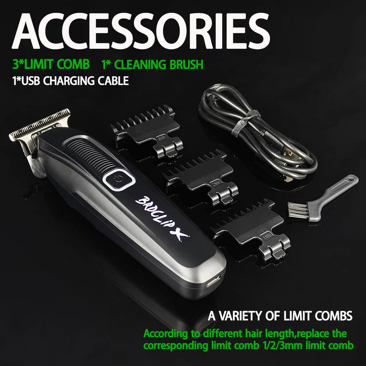 BRDCLIP FA1981 7500 tr/min professionnel X tondeuse à cheveux 0 Distance DLC lame barbier 1500mAh fi