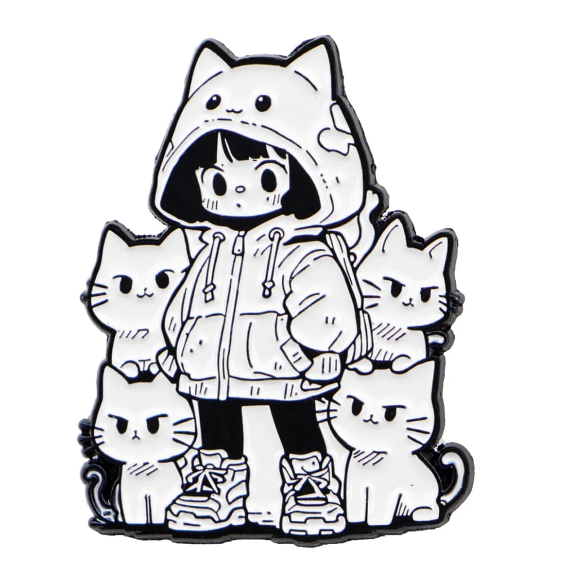Broche en émail pour fille, dessin animé, chat mignon, broches à revers, Badge sur sac à dos, access