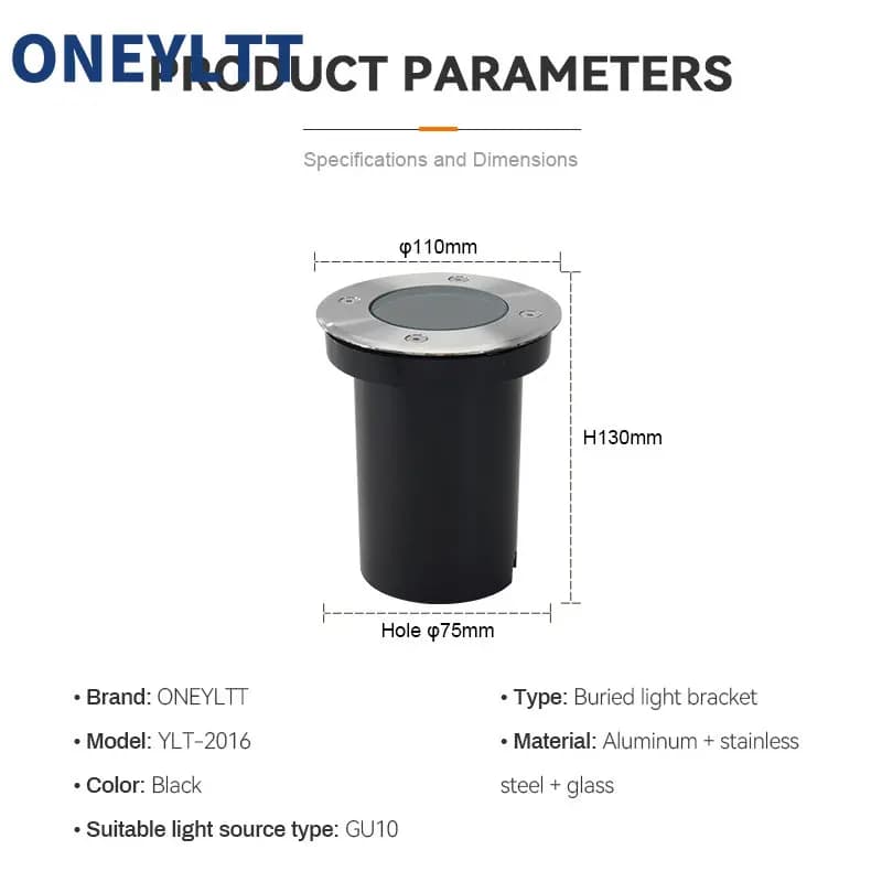 Spot lumineux LED GU10 encastrable dans le sol, éclairage d'extérieur, luminaire décoratif de paysag