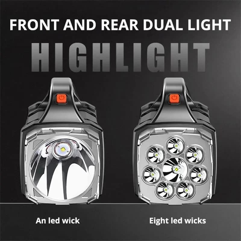 Lampe de poche LED solaire aste par USB, lampe de travail COB, charge à 4 vitesses, lampe de camping