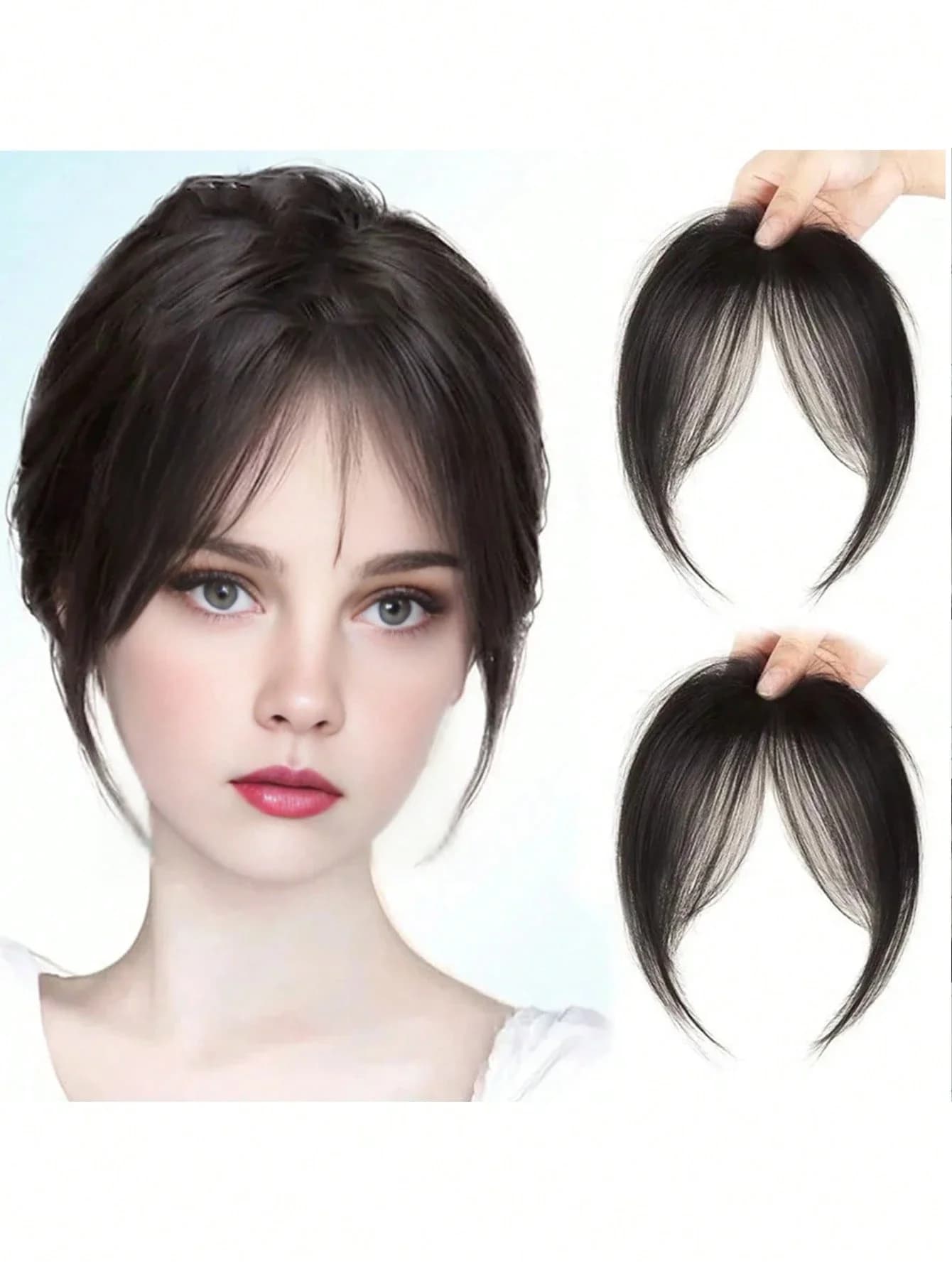 Synthèse perruque partie centrale frange Extensions de cheveux pince devant naturel sans couture fra