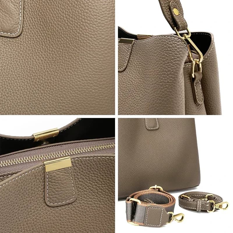 Sac à main en cuir véritable de vache naturelle pour femmes, sacs à bandoulière décontractés pour da