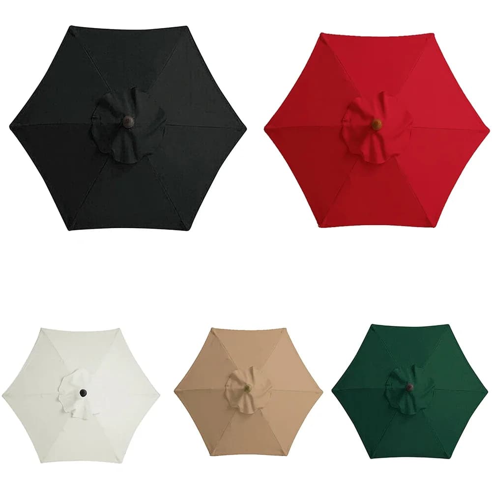 Auvent de remplacement de parapluie à 6 os sans support, couverture de Parasol de 2m, Protection UV 