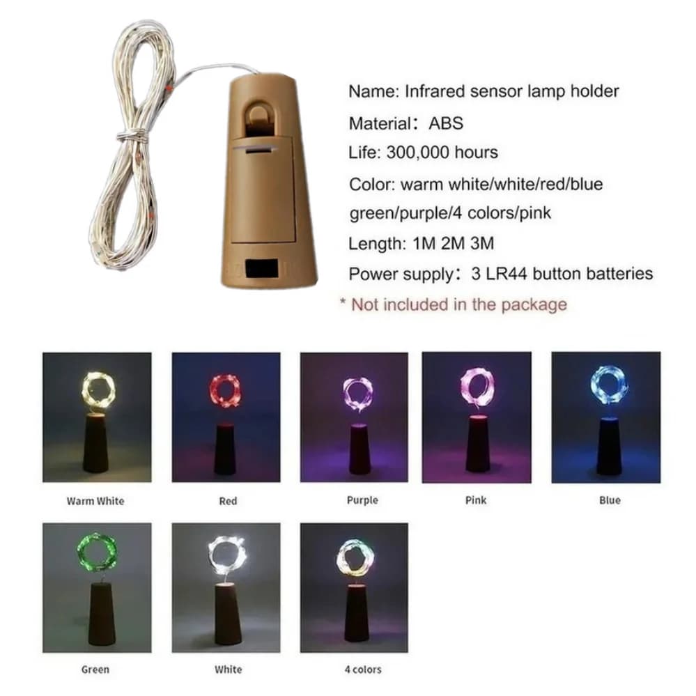 10 pièces LED bouteille de vin lumières avec liège lumières fée Mini chaîne lumières pour bouteilles