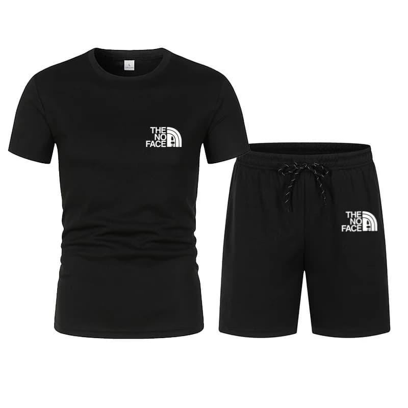 Tendance mode été : ensemble sport décontracté deux pièces, t-shirt à manches courtes + short tendan