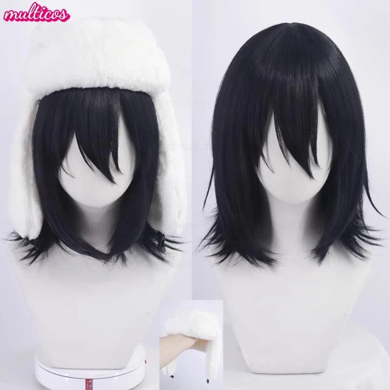 Haute qualité Anime Fyodor Dostoïevski Cosplay perruque noir simulé cuir chevelu Fyodor Dostoïevski 