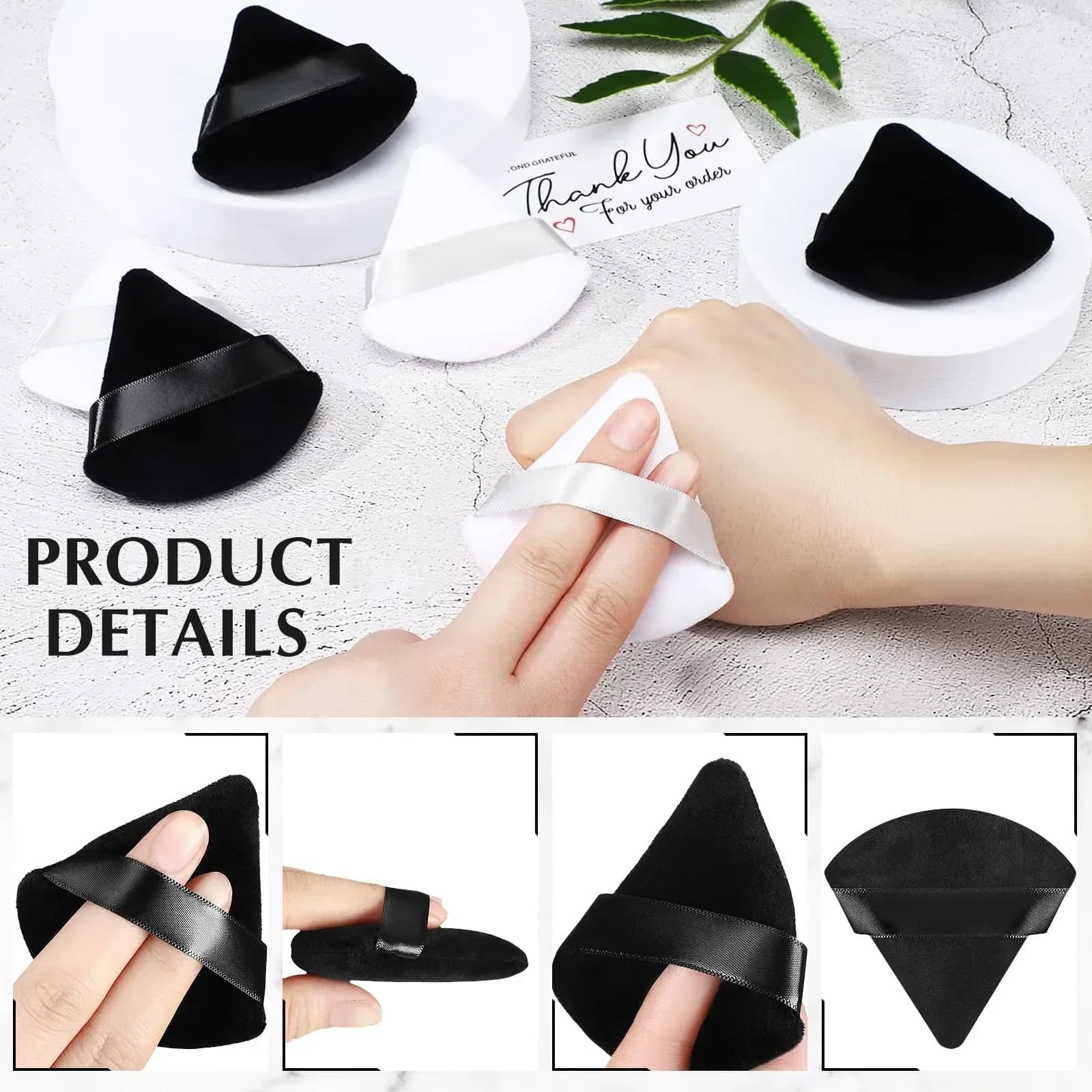 10/20 pièces Triangle velours poudre bouffée Pizza farines Mini visage maquillage éponge cosmétiques