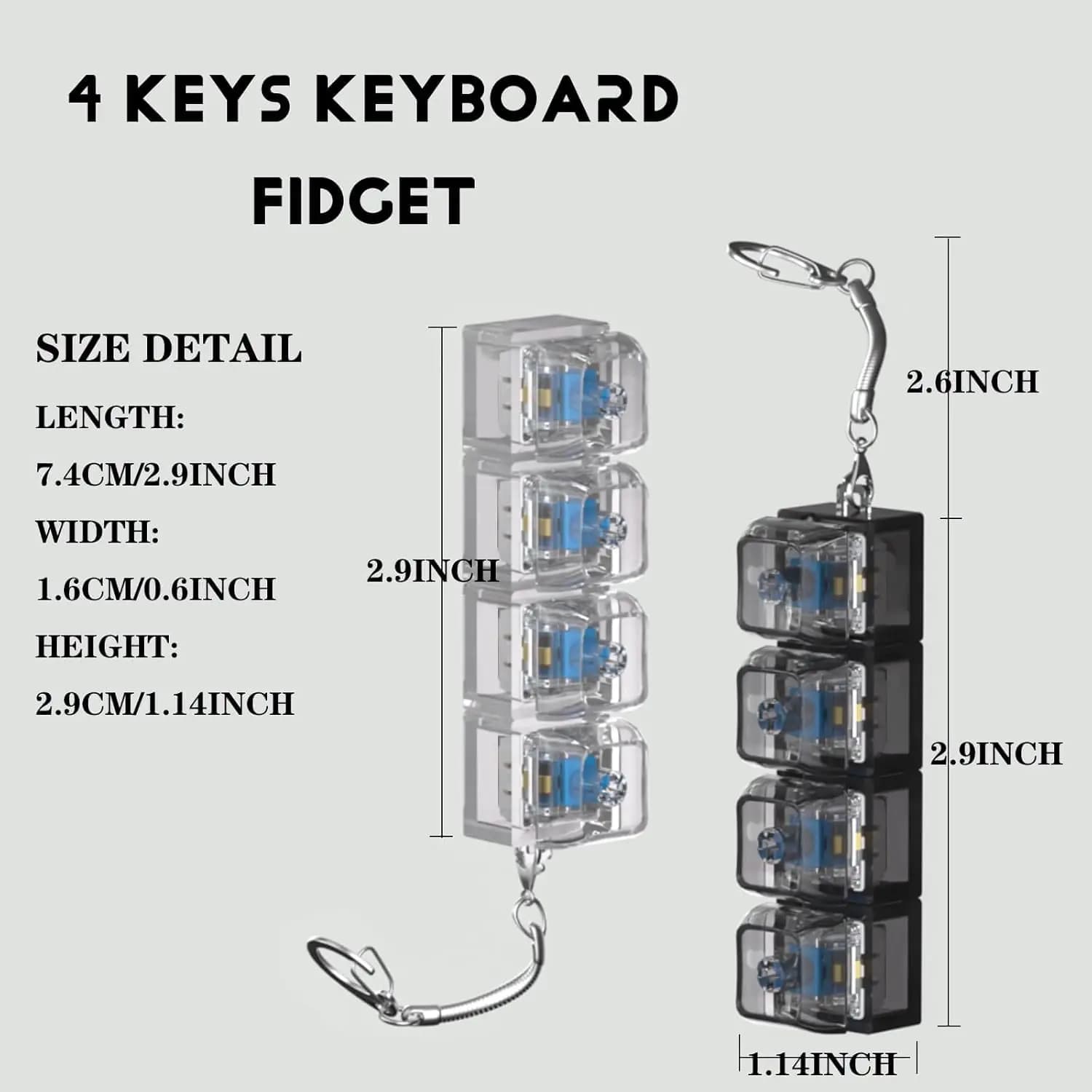 Porte-clés clavier LED, jouet Fidget pour adultes, Fidget Clicker, décompression, Gadget anti-Stress