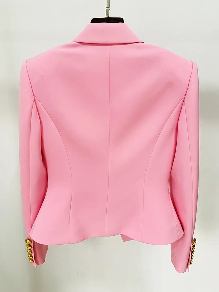 HIGH STREET Nouveauté 2026 Blazer de créateur pour femme, coupe ajustée, à bouton unique et revers