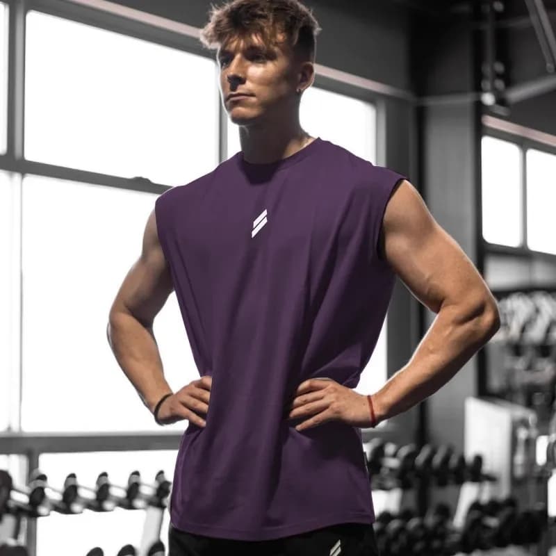 Débardeur de sport d'été pour hommes, respirant, coupe ample, T-shirt sans manches, gilet à séchage 