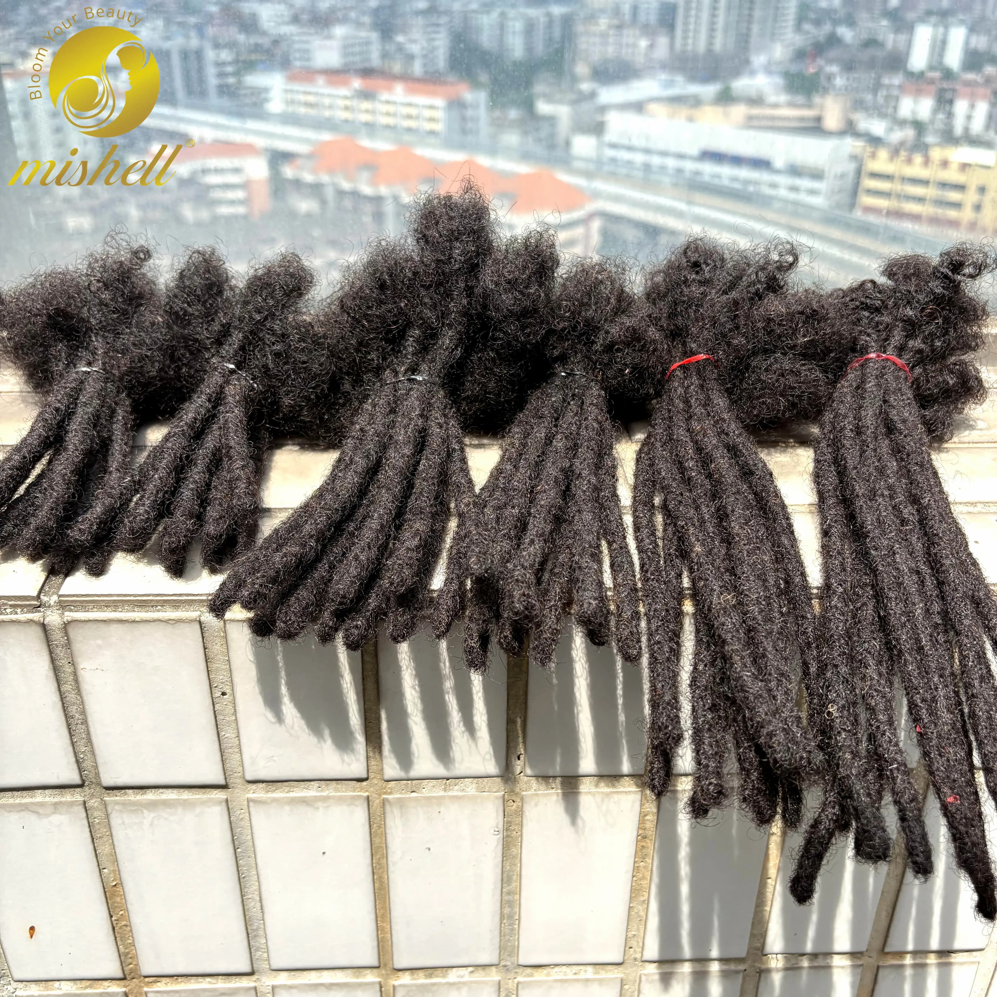 Extensions de dreadlocks en cheveux humains 100% naturels, 0,6 cm, 4-8 pouces, 50 mèches, entièremen