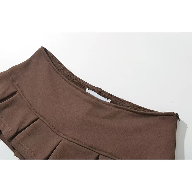 YENKYE Y2K filles Sexy taille basse plissée Mini jupe femmes côté fermeture éclair été jupes courtes