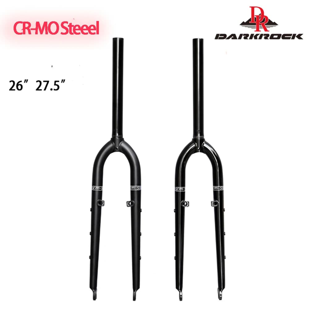 26/27.5ER DARKROCK CM-5 cr-mo Steels fourche avant 28.6mm disque et V frein vtt fourche rigide pièce