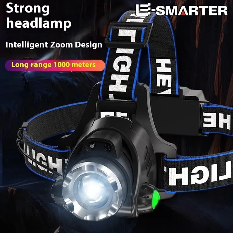 Lampe frontale LED puissante, Rechargeable par USB, télescopique, Zoomable, pour l'extérieur, étanch
