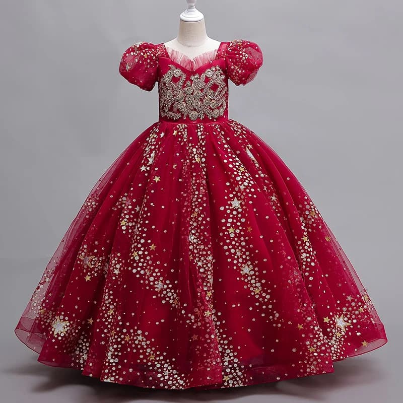 Robe de mariée à fleurs pour filles, longue, sans manches, princesse arc-en-ciel, cadeau d'hôte, pro