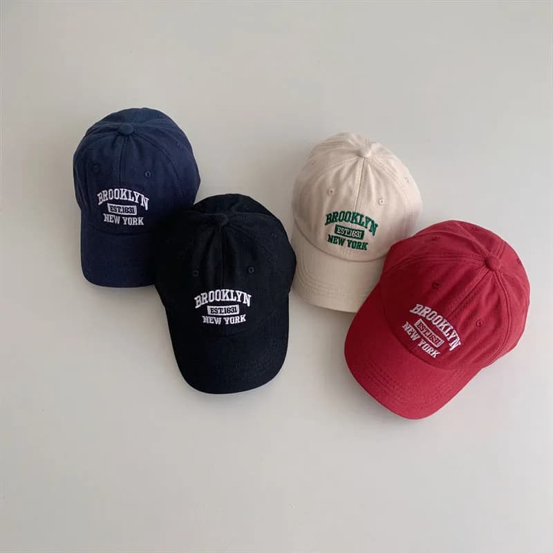 Casquette de baseball coréenne pour bébé, broderie de lettres, casquette à visière pour enfants, gar