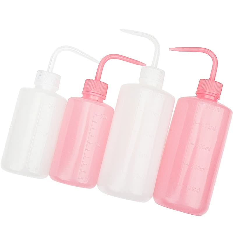 Bouteille de lavage de cils propre avec bec incurvé, bouteille de démaqucorporelle, lavage par souff