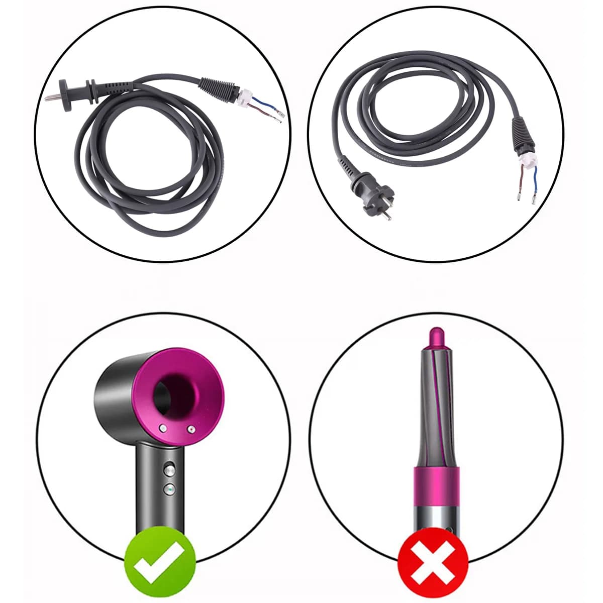 Pour sèche-cheveux Dyson accessoires universels HD01/02/03/04/07/08/15 1.8M cordon d'alimentation pr