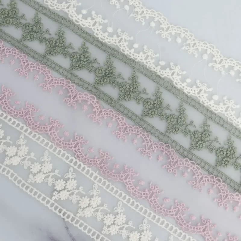 Ruban en dentelle Jacquard brodé creux, accessoires pour cheveux avec nœud, emballage de fleurs, cha