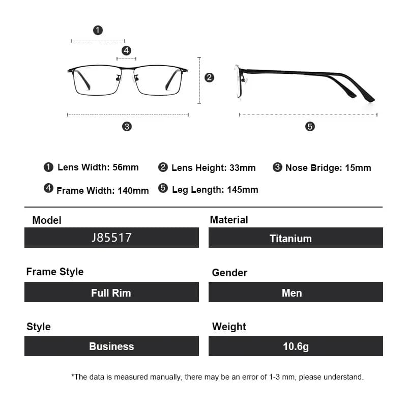 Monture de lunettes optiques pour hommes en alliage de titane ultraléger, électroplaqué IP, monture 