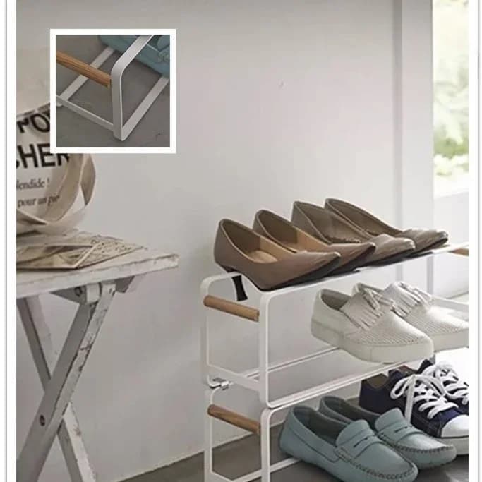 Meubles de maison Simple anti-poussière étagère à chaussures créative fer étagère de rangement de ch